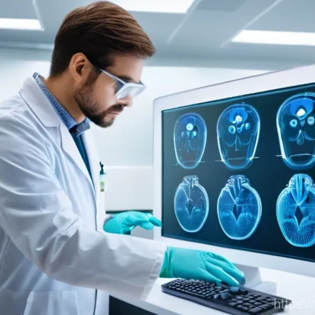 임상병리사 자격증 취득 후 진로 - **Prompt:** A futuristic, gleaming medical diagnostic laboratory filled with advanced automated equi...