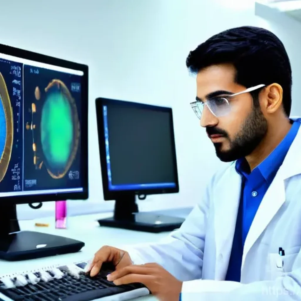 임상병리사 자기계발 도서 추천 - **Prompt 1: Dedicated Learning in a Modern Lab**
"A highly detailed, realistic image of a focuse...