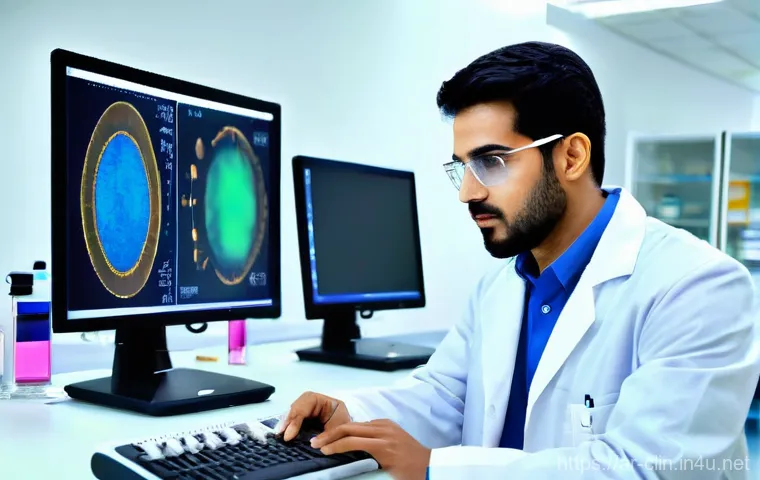 임상병리사 자기계발 도서 추천 - **Prompt 1: Dedicated Learning in a Modern Lab**
"A highly detailed, realistic image of a focuse...