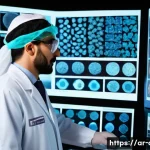 임상병리사와 최신 유전자 기술 - A detailed laboratory scene showcasing advanced biological sample analysis: a skilled Middle Eastern...